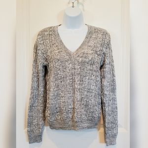 V-neck Cable Knit Sweater